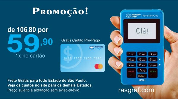 MAQUININHA DE CARTÕES MINI CHIP MERCADO PAGO, NÃO PRECISA DE CELULAR, SEM ALUGUEL, DINHEIRO NA HORA